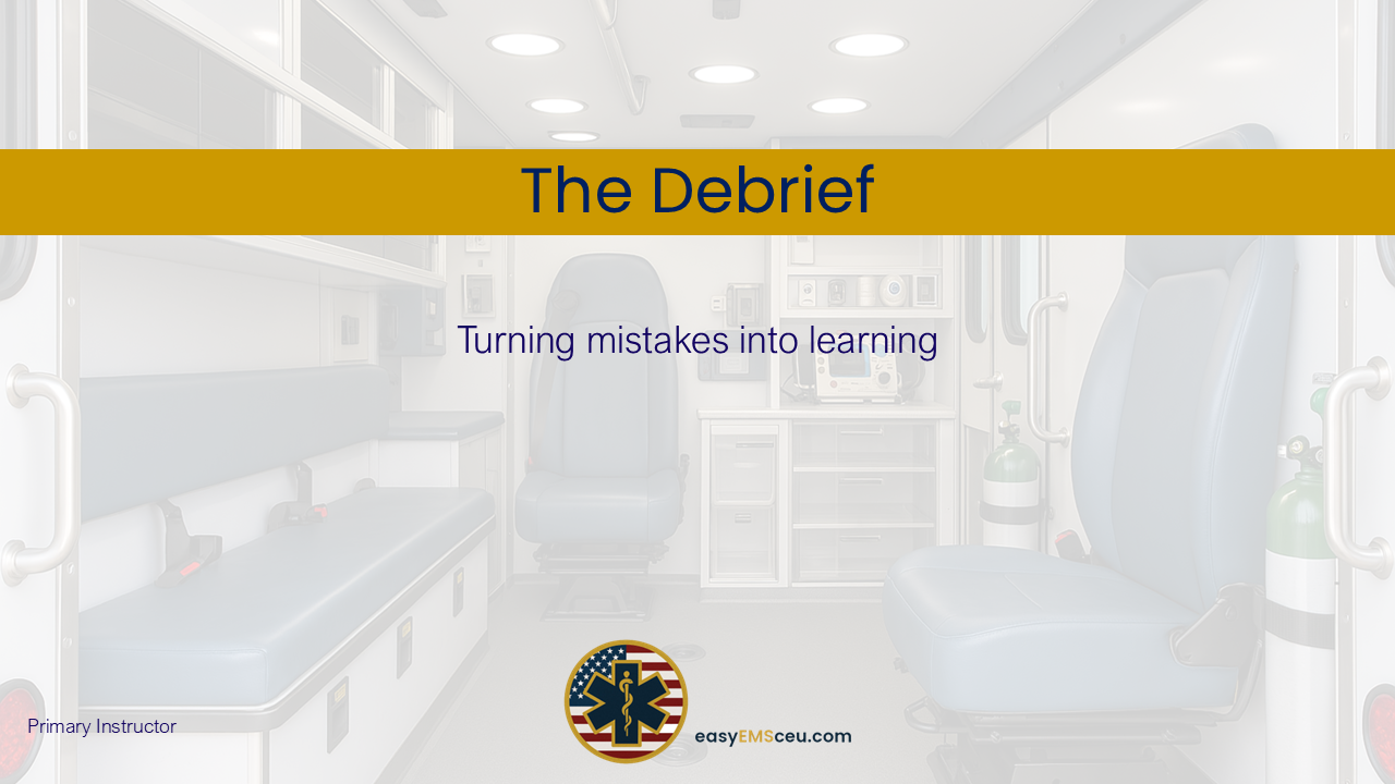 The Debrief: Turning mistakes into Learning